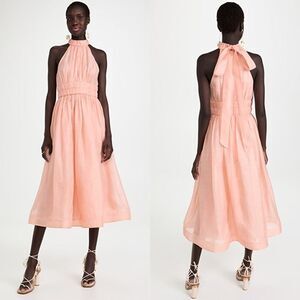 ZIMMERMANN Rhythmic Halter Midi Dress 2/US6